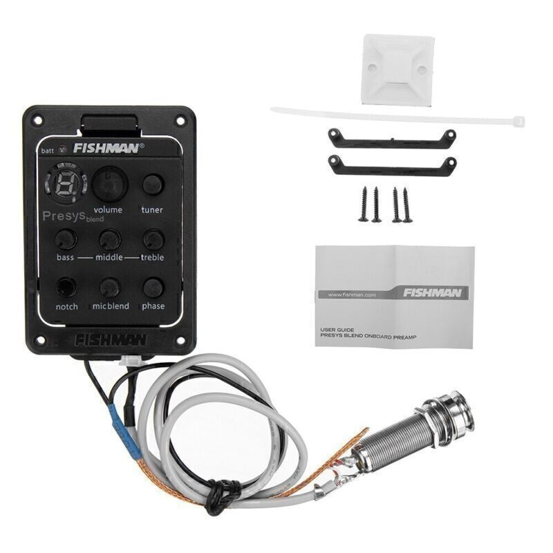 Fishman 4 Band 301 EQ Blend Acoustic Guitar Pickup Preamp Tuner Piezo Mic Presys