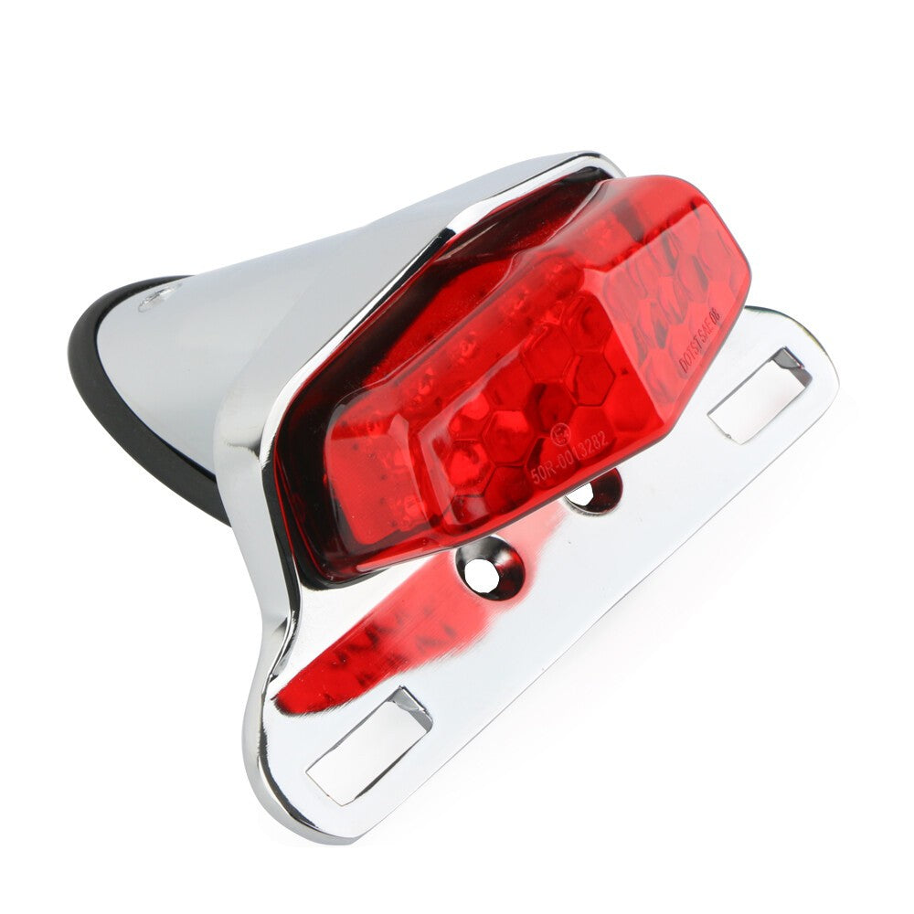 Motorcycle Motorbike Tail Light LED Brake Rear Light License Plate Lamp 12V RED