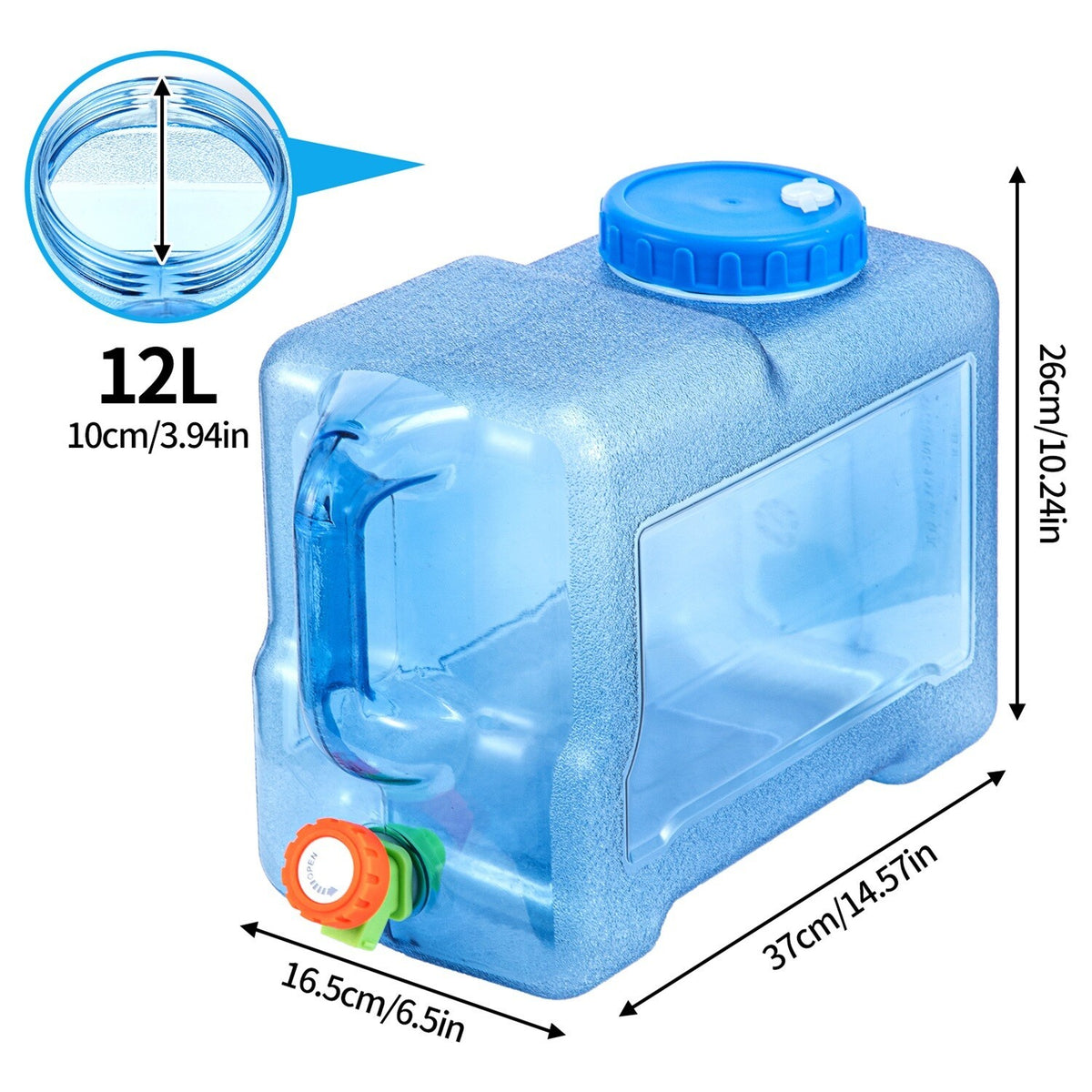 Camping Water Tank Bucket With Tap 5/12/15/20L Portable Carry Container Bottle