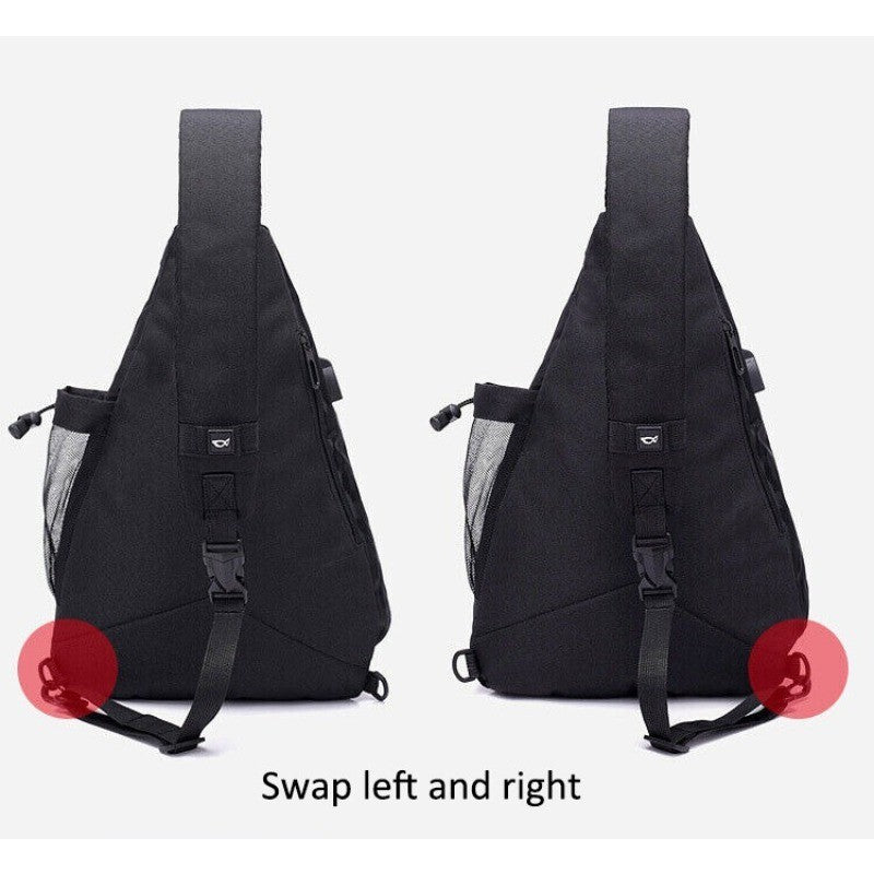 Men's Large Sling Bag Cross Body Water-resistant Gym Travel Chest Pack