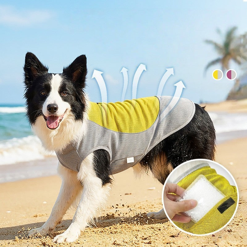 Dog Cooling Vest with Ice Pack Pocket Mesh Summer Pet Cooler Jacket for Pet Dogs