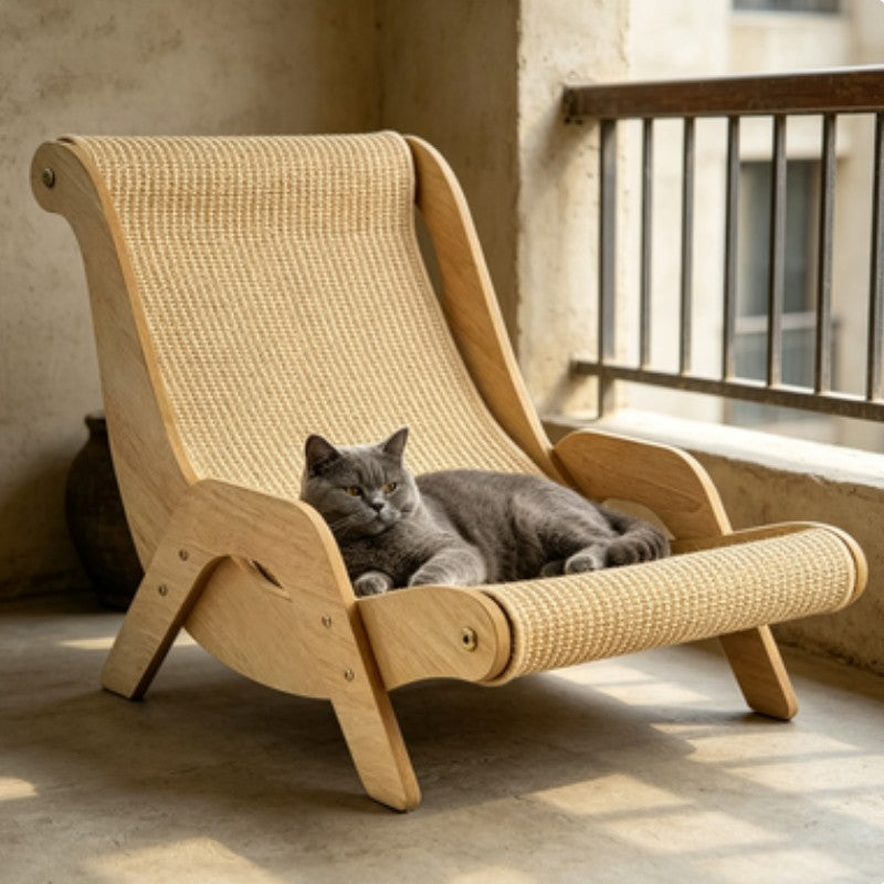 Cat Lounge Chair Sofa Kitten Hammock Pet Scratching Post Pad Sleep Bed