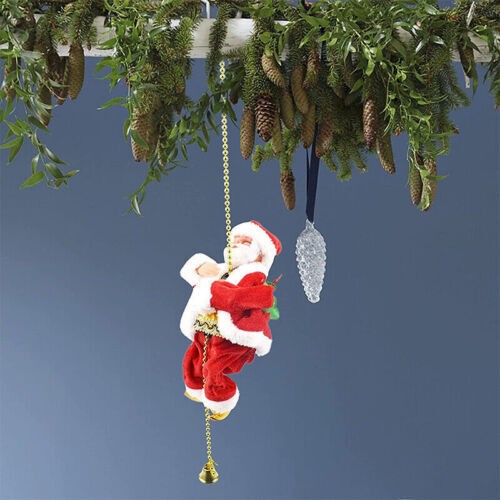 Christmas Electric Santa Claus Climbing Ladder Doll Music Xmas Music Decor Party