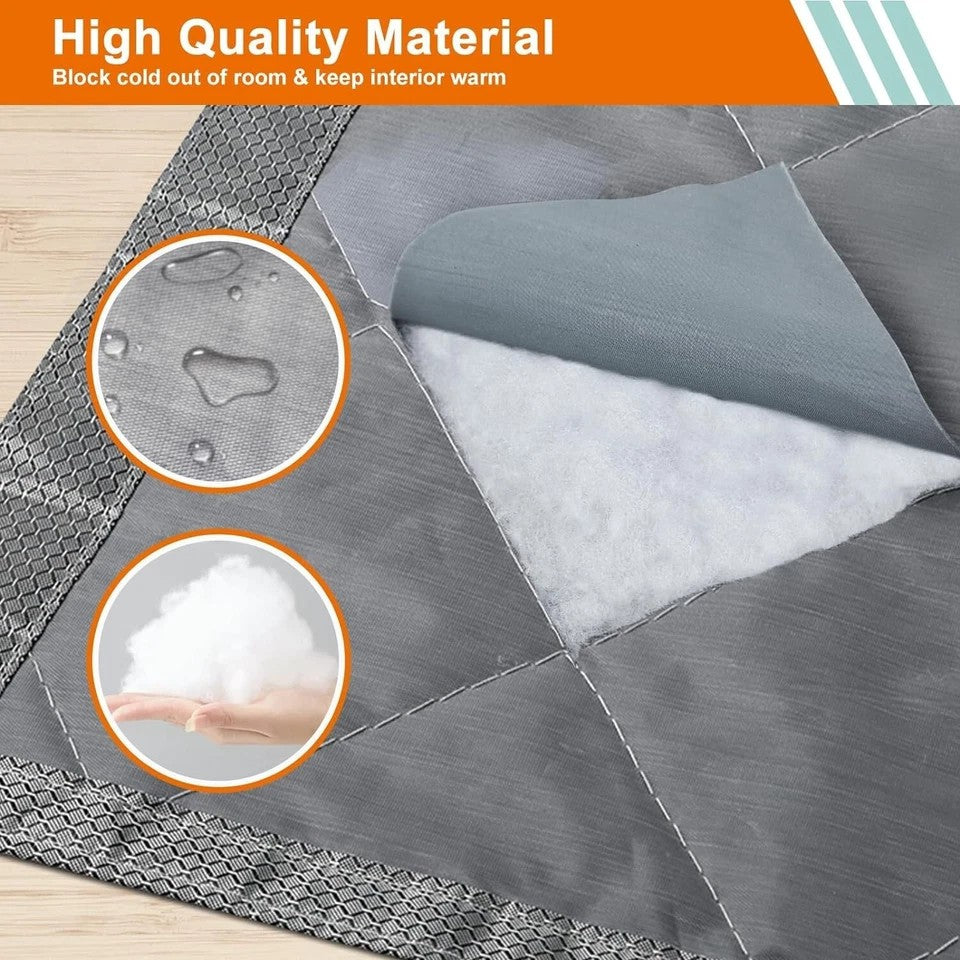 Thermal Insulated Door Curtain Oxford Cloth Windproof for Winter Magnet Closed