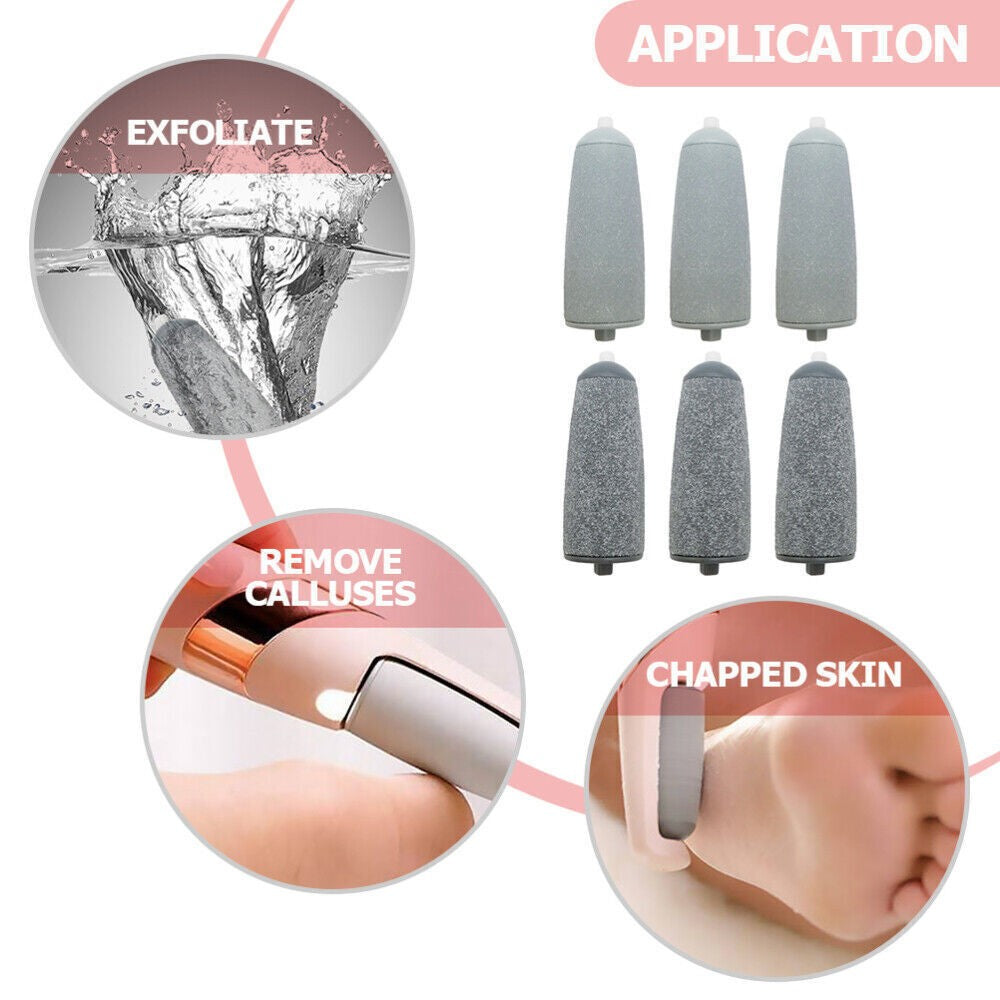 6 Pcs FOR Nu You Pedi Roller No Electric Face Foot Grinder Replacement Head