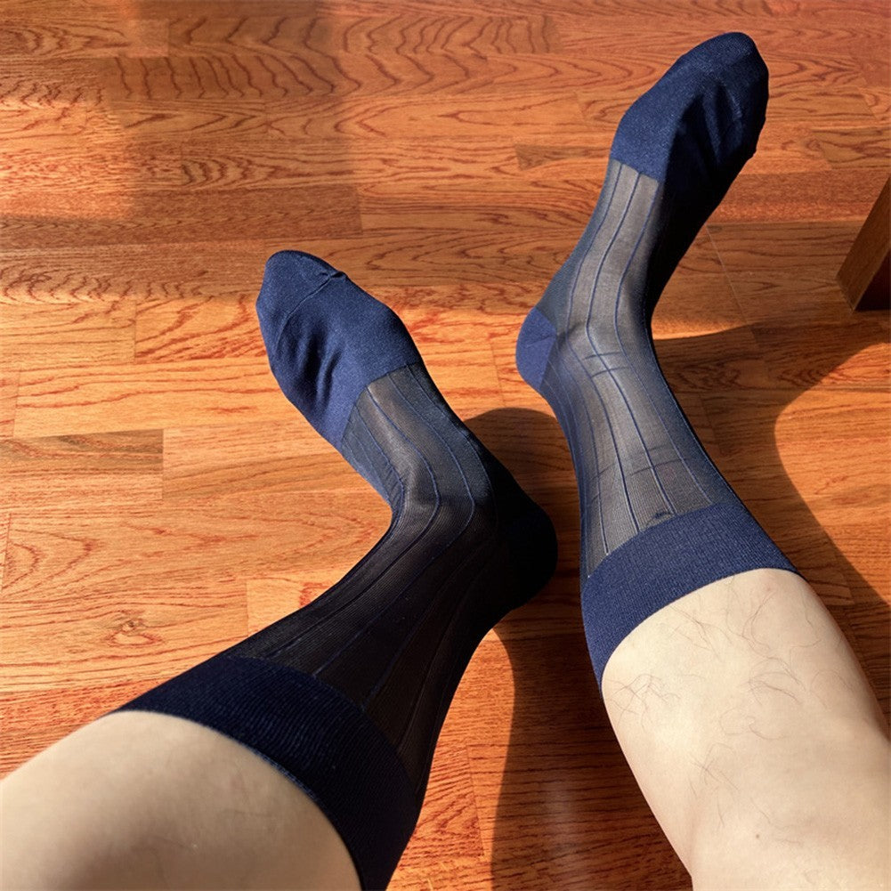 Men's Ultra Thin Sheer Socks 80% Polyamide 20% Spandex for Formal Dress Wear