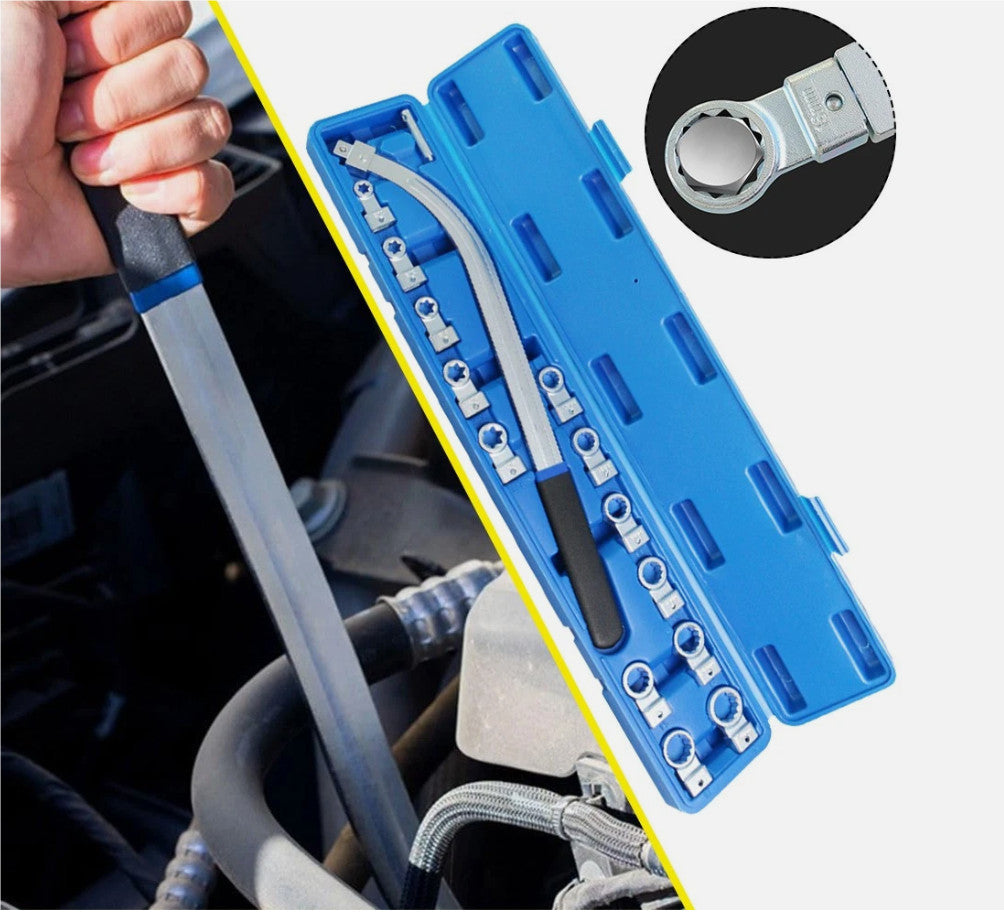 15pcs Timing Belt Tensioner Pulley Wrench Set 12-19mm Auto Repair Garage Tools
