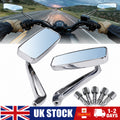 1 set of motorcycle rectangle rearview mirrors, Chrome, for Harley-Davidson