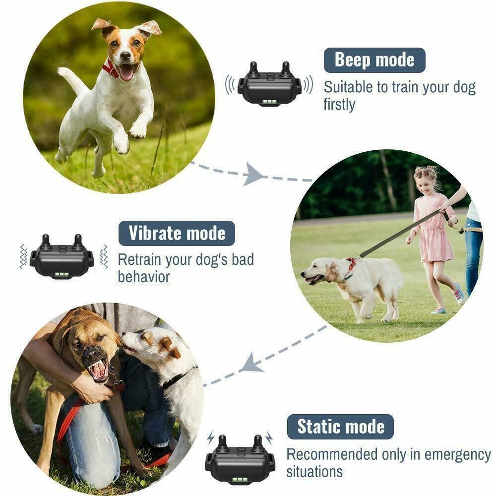 800M Electric Dog Pet Training Collar Waterproof Electric Shock Anti Bark Remote