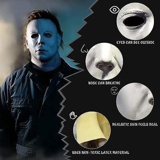 Halloween Cosplay Costume Michael Myers Mask Latex Full Head Killer Scary Prop