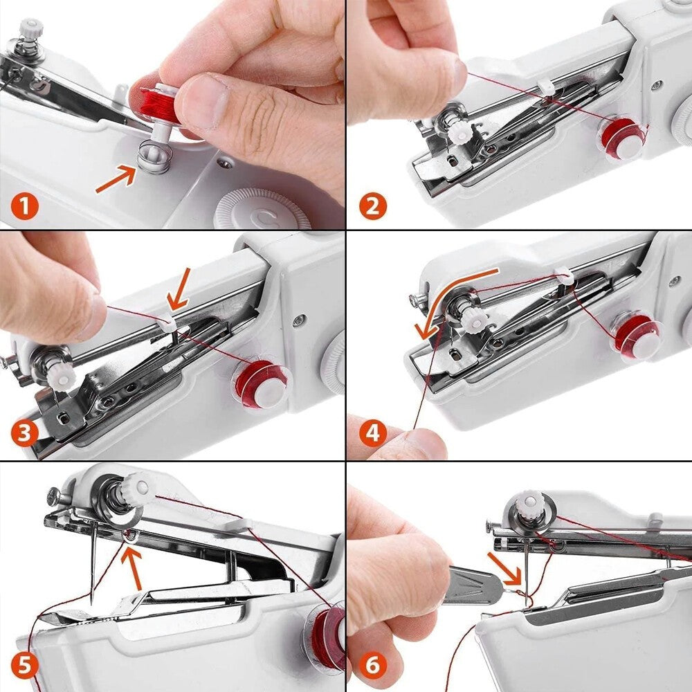 Mini Handheld Cordless Sewing Machine Hand Held Thread Stitch Clothes Portable