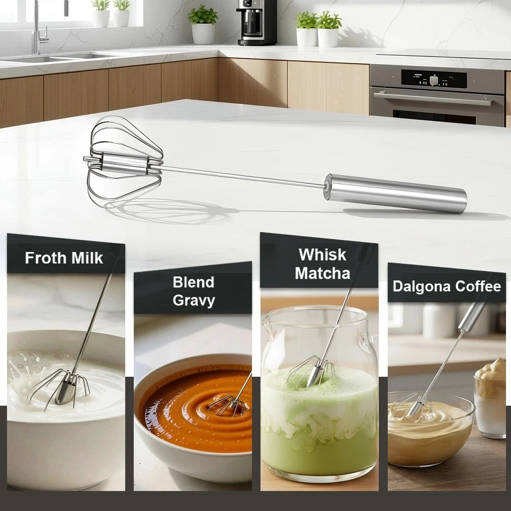 Egg whisk Beater shaker Mini Hand Push Beater Milk Drink Mixer Kitchen Tool