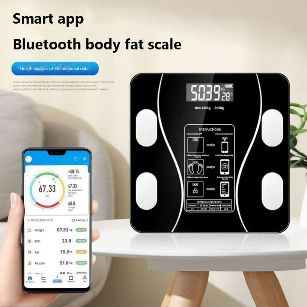Bathroom Scales for Body Weight Digital Smart Bluetooth 180KG Weighing Scale BMI