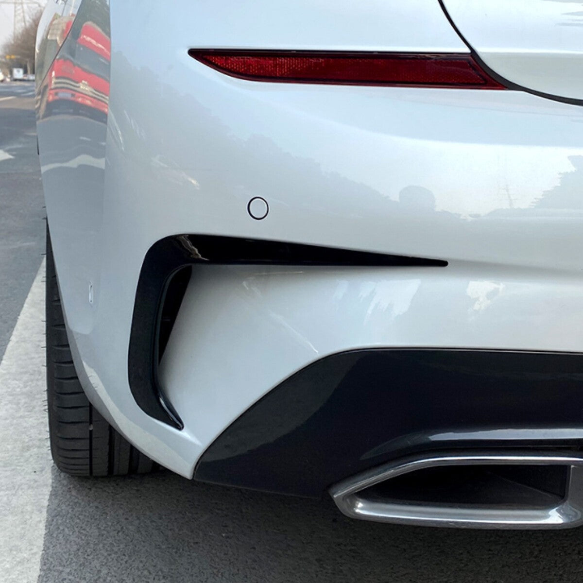 Gloss Black Rear Bumper Spoiler Side Canard For BMW 3 Series G20 G28 2019-2020