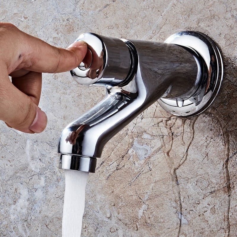 Bathroom Self Closing Tap Basin Push Wall Faucet Delay Single Lever Outdoor UK