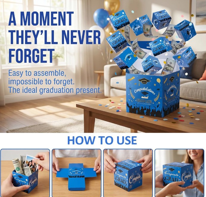 Surprise Pop Up Gift Box Money Graduation-2026 Graduation Surprise Pop-Up Box