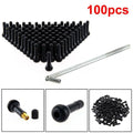 100x TR414 Tubeless Rubber Car Wheel Tyre Valve &  Metal Valve Puller Tool UK