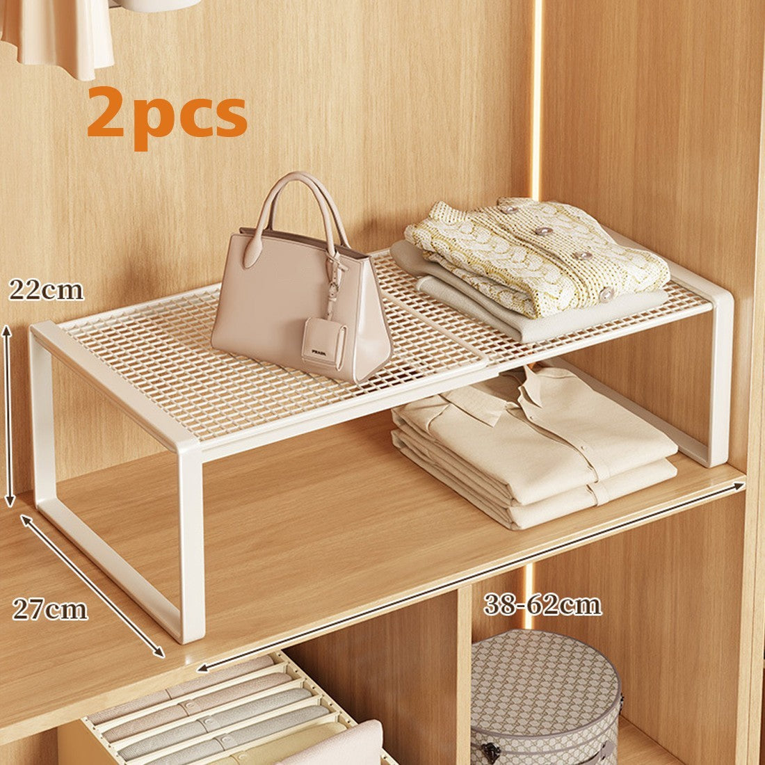Extendable Wardrobe Tiered Shelves, Wardrobe Storage Rack,cabinet Tiered Shelves