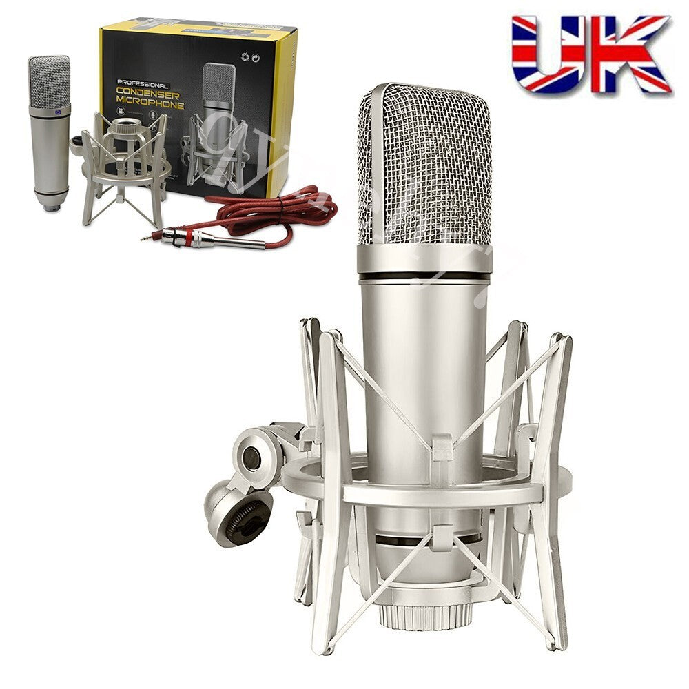 U87 Studio Condenser Microphone with Shock Mount Singing Recording Cardioid Mic