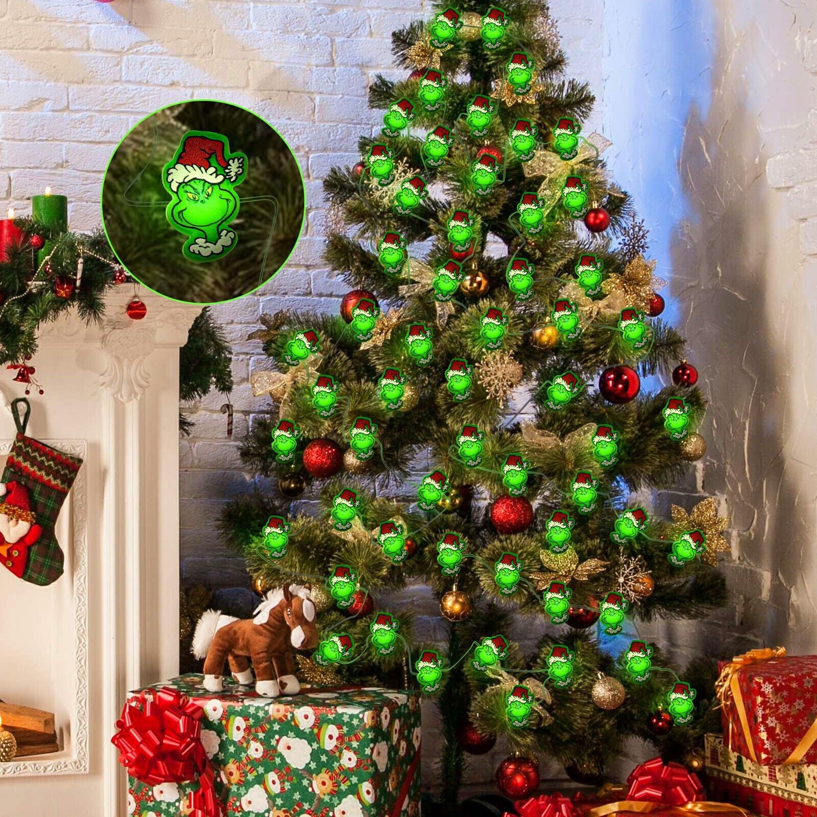 1/2/3M LED Christmas Copper Wire Lamp Grinch Wire Lamp String Lights
