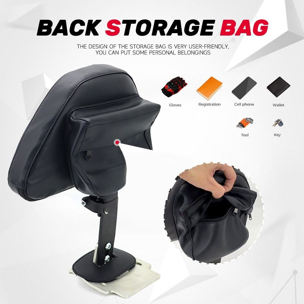 Adjustable Stitched Driver/Passenger Backrest Pad for Bombardier Can-Am Spyde