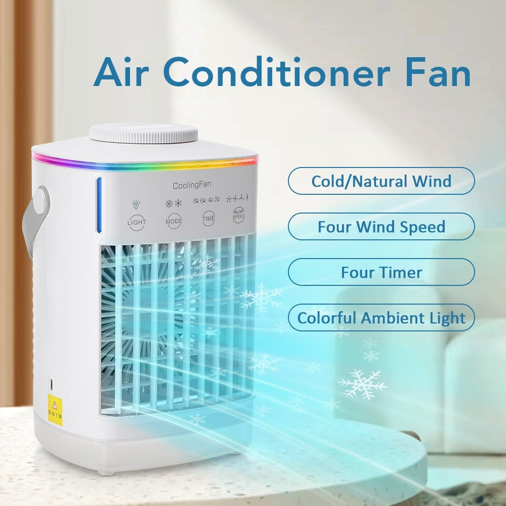 4 Speeds Portable Air Cooler Fan With 700ML Tank Ice Cold Cooling Conditioner