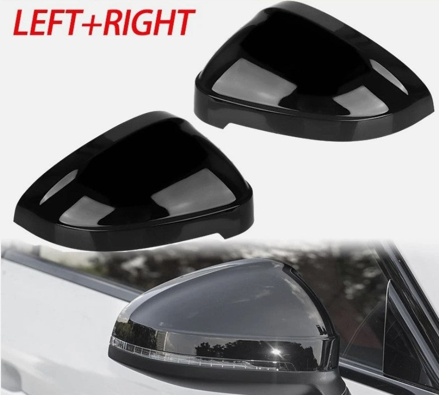 2x Gloss Black Wing Mirror Cover Caps For 2016-2023 Audi A4 S4 A5 S5 RS5 RS4 B9