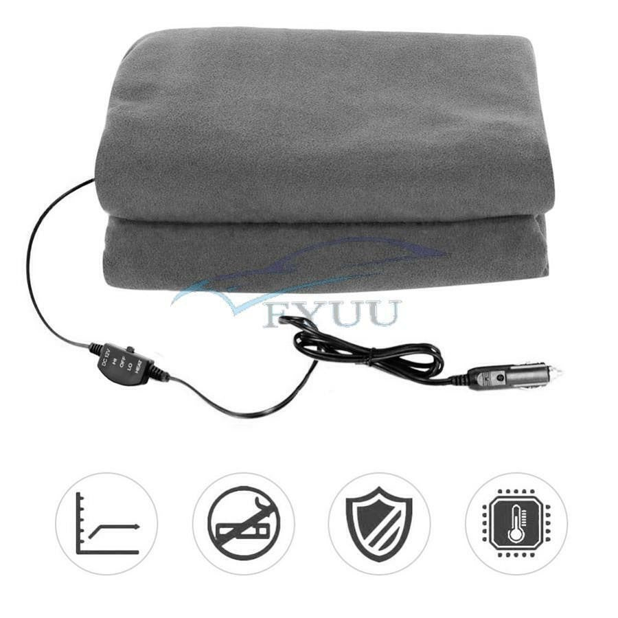Comfortable Car Truck 12V Electric Heated Blanket Hi/Low Heat & Time Controller