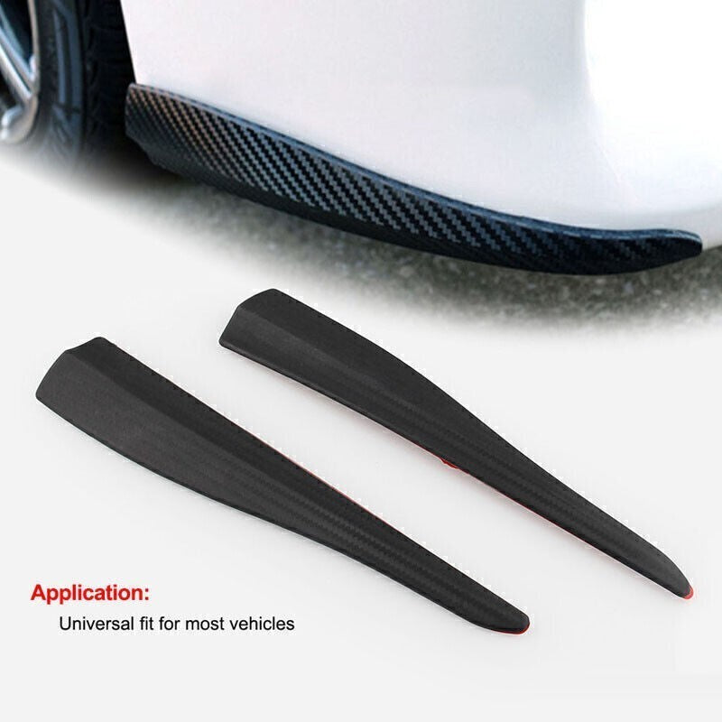 2Pcs Carbon Fiber Car Bumper Corner Protector, Anti-Rub Body Trim Strip Guard