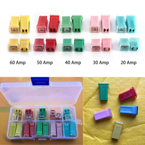 20Pcs Automotive Low and Tall Profile Box Shaped Jcase Fuse 20A 30A 40A 50A 60A