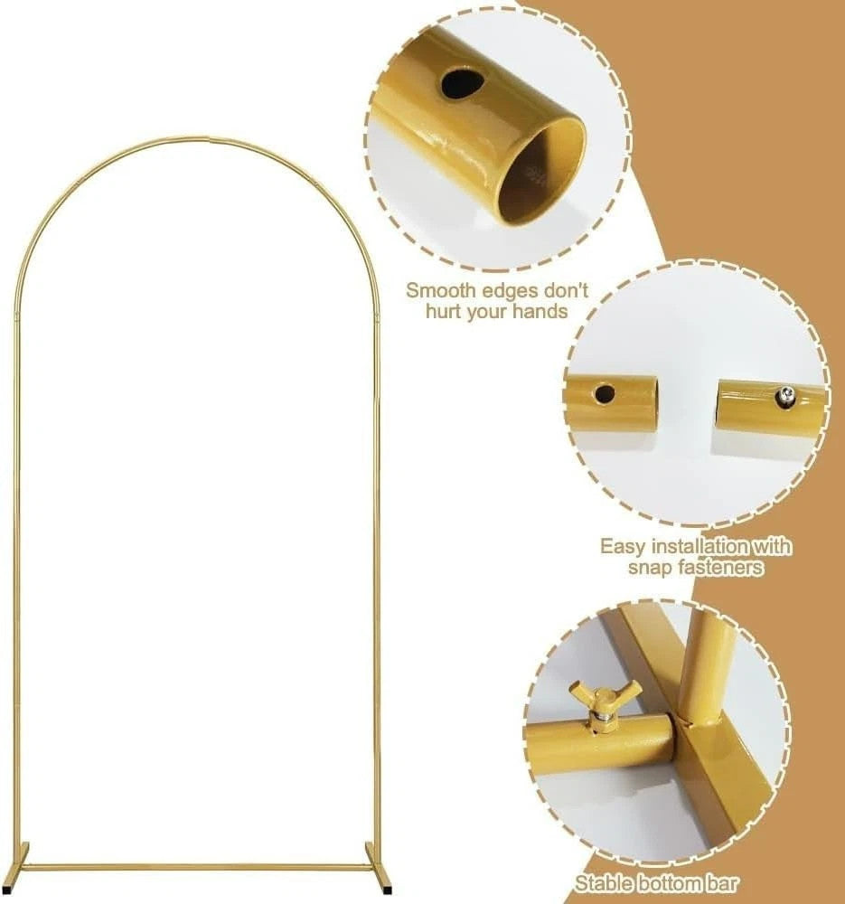 6.6FT Metal Wedding Arch Backdrop Stand Doorway Flower Frame Party Event Decor