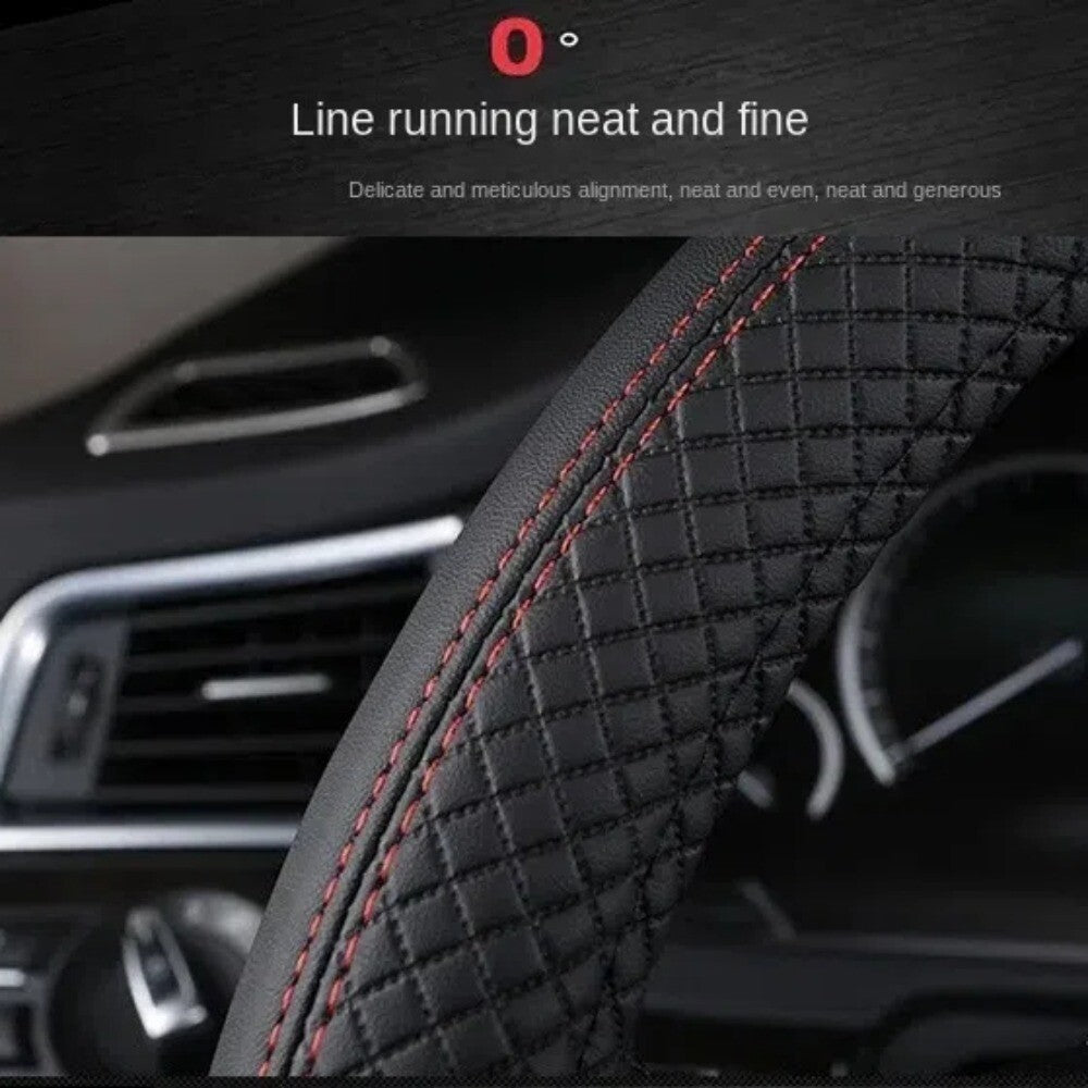 PU Leather Steering Wheel Cover 38cm Steering Cover  Car Interior Decoration