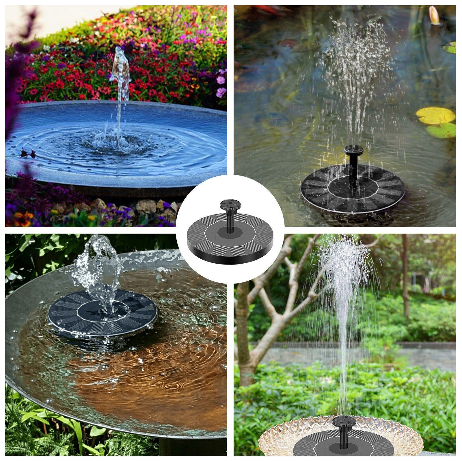 Solar Fountain Floating Pump Water Feature Garden Pool Bird Bath Pond Outdoor