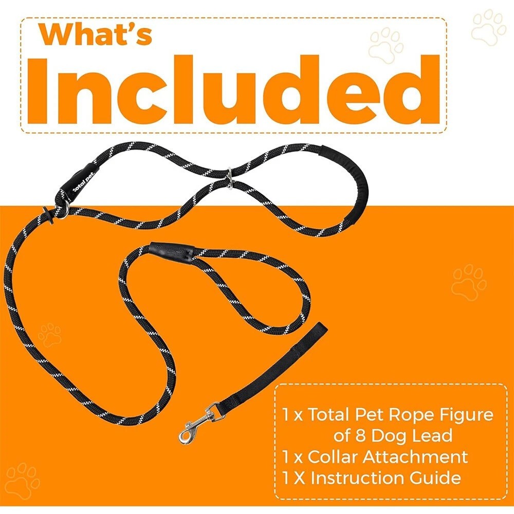 Figure of 8 Dog Lead With Padded Nose Loop-Anti Pull Dog Lead Stop Dog's Pulling