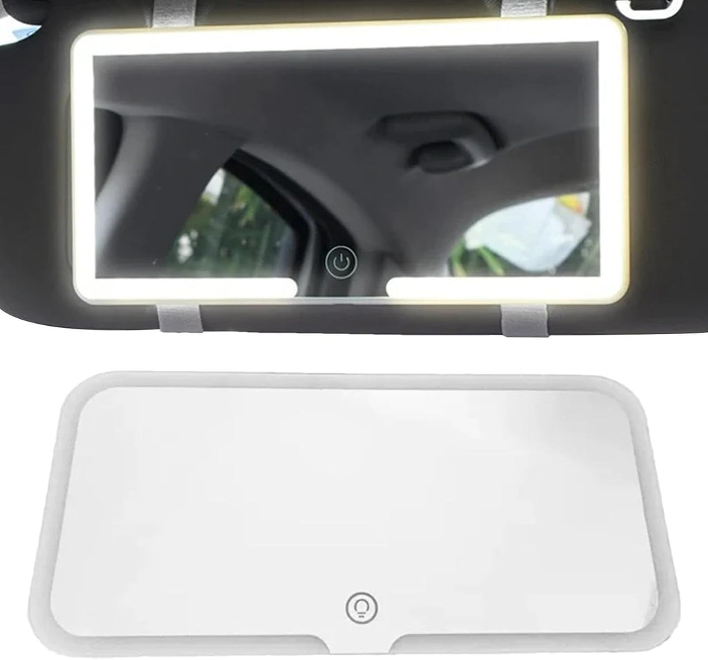 Car Interior Mirrors Sun Visor Plate LED HD Makeup Mirror for Girls Women