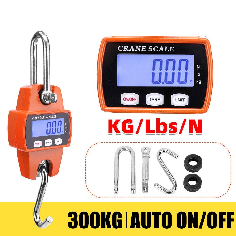 Mini 300kg Electronic Crane Scale LCD Display Portable Hook Hanging Weight Scale