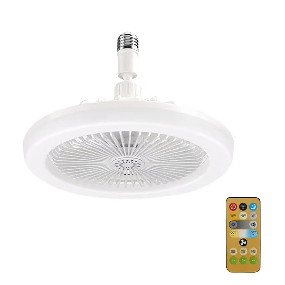 3 in 1 Rotatable E27 Socket Adapter Ceiling Fan Light Remote Control Home Lamp