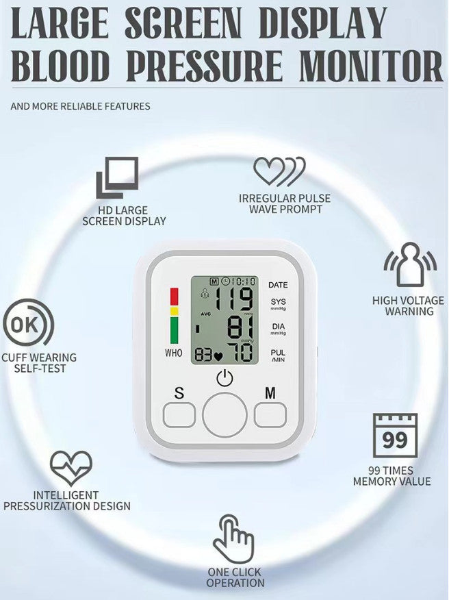 Digital Blood Pressure Monitor LCD Display & Voice Upper Arm Cuff BP Machine UK
