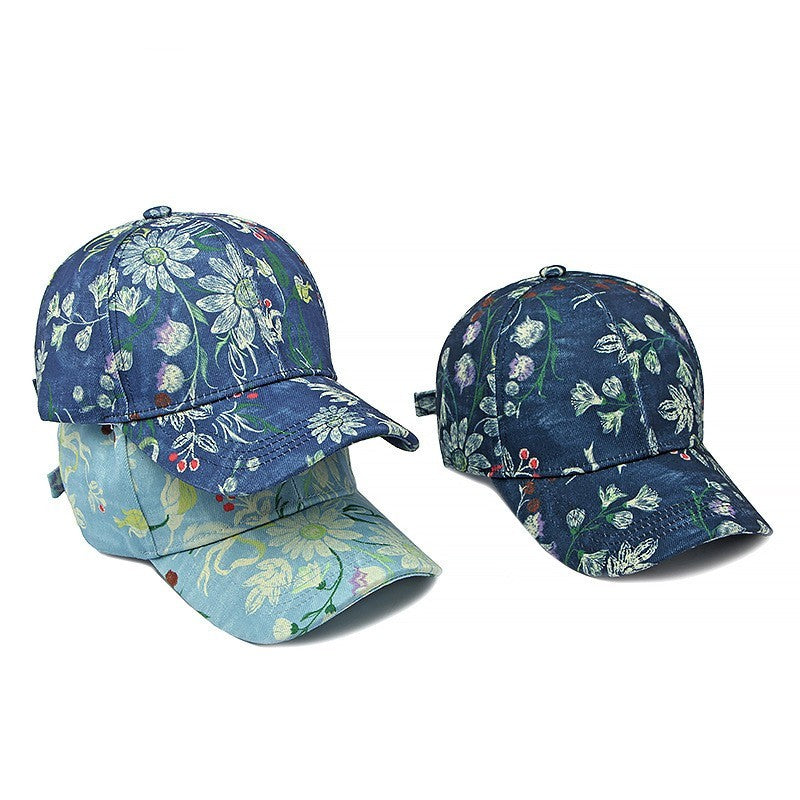 Spring And Summer Women's Floral Print Baseball Cap, A Comfortable And...