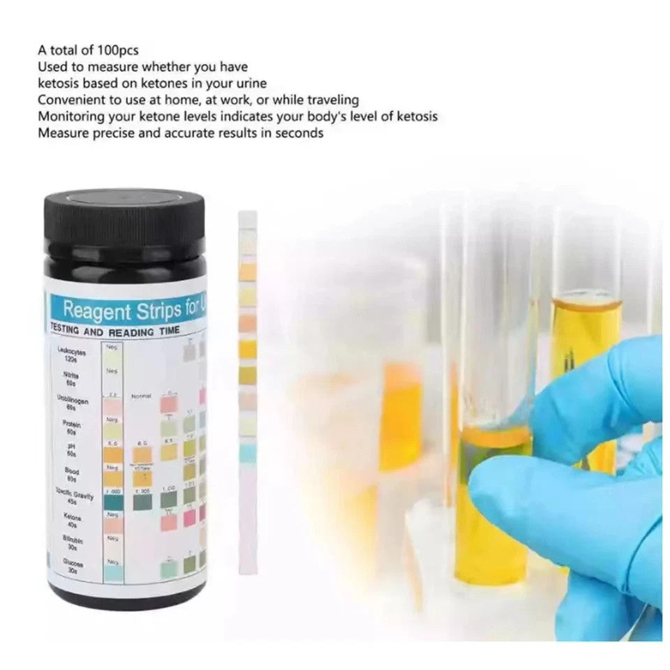 100X Urine Test Strip 10 Parameters Urinalysis Dip-Stick Testing Kit Ketone