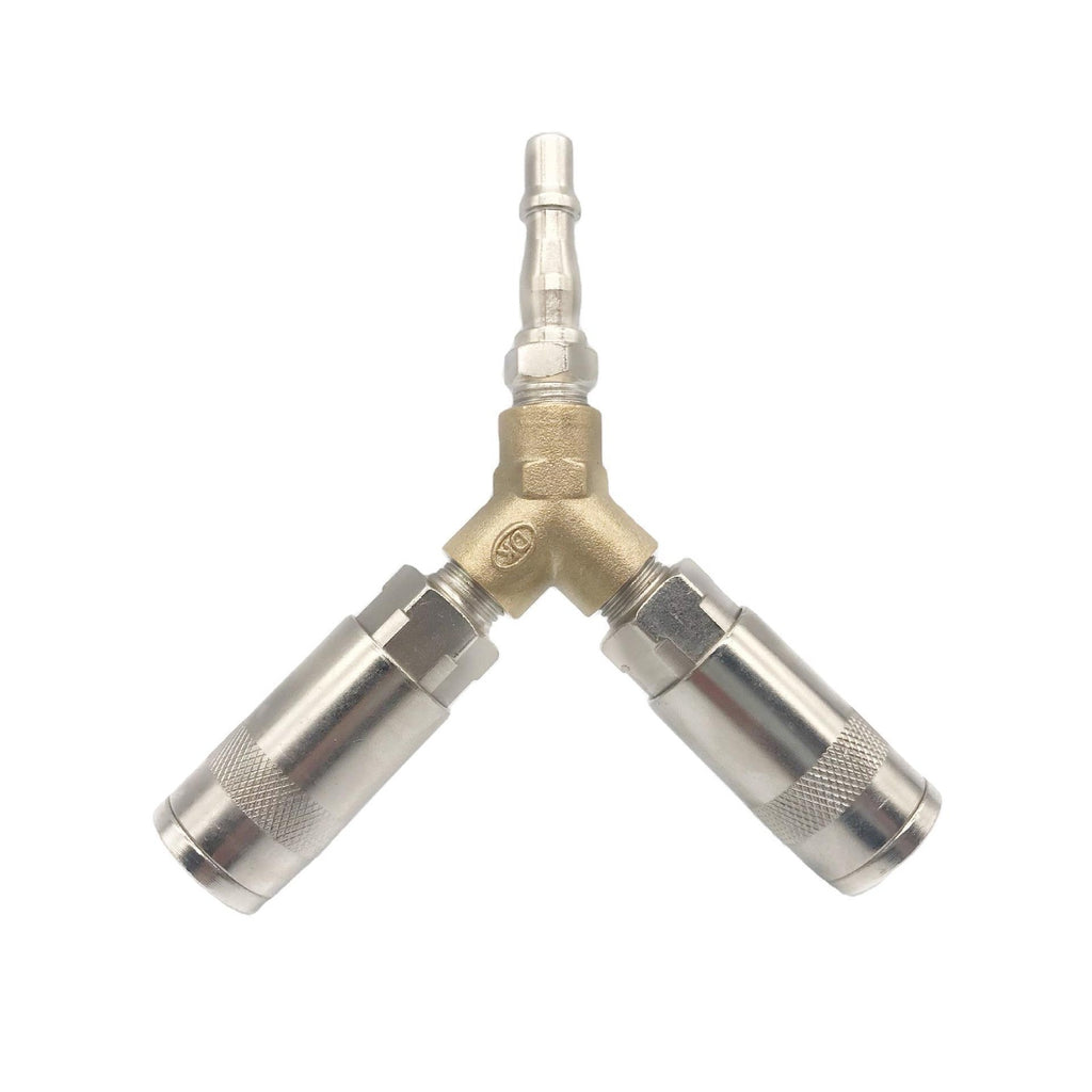 3 Way Quick Release 1/4" Bsp Air Line Hose Y Splitter Connector Airline Coupling