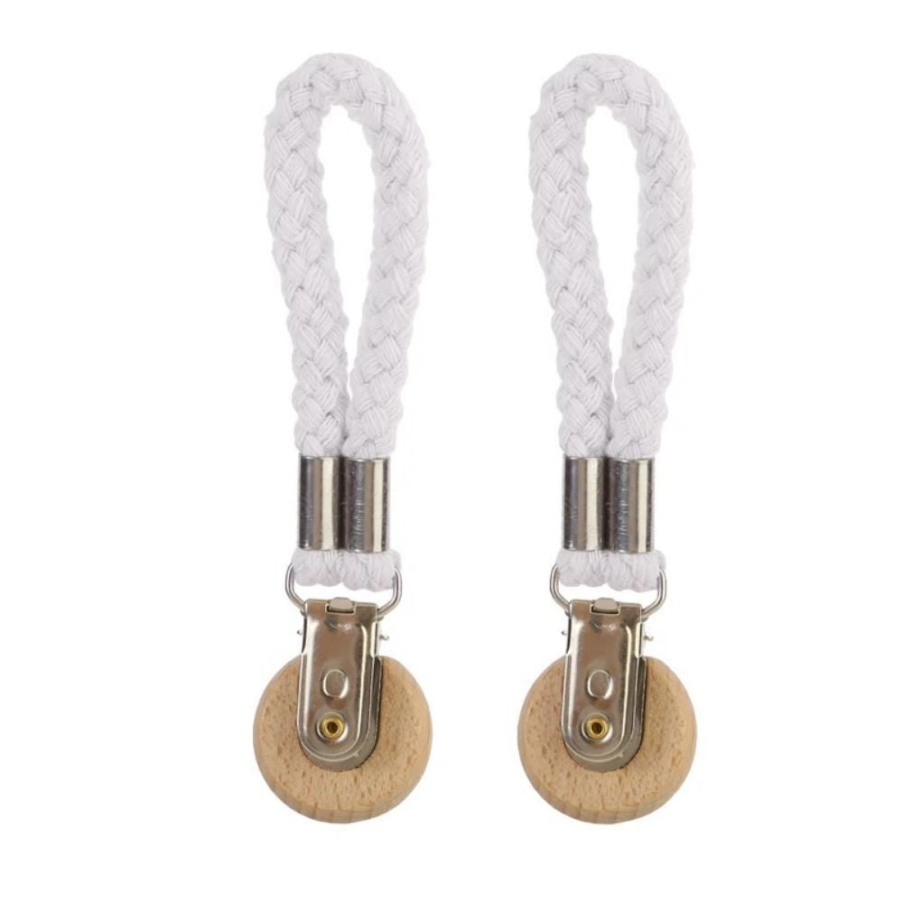 4pcs Towel Hanging Clips Clamps Braided Multipurpose Cotton Loop Metal Hook Home