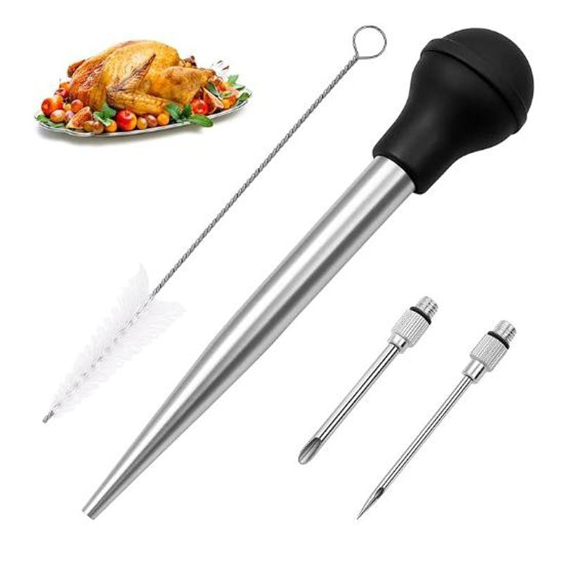 Stainless Steel Turkey Baster For Cooking Food Grade Metal Pump Kitchen-Tools