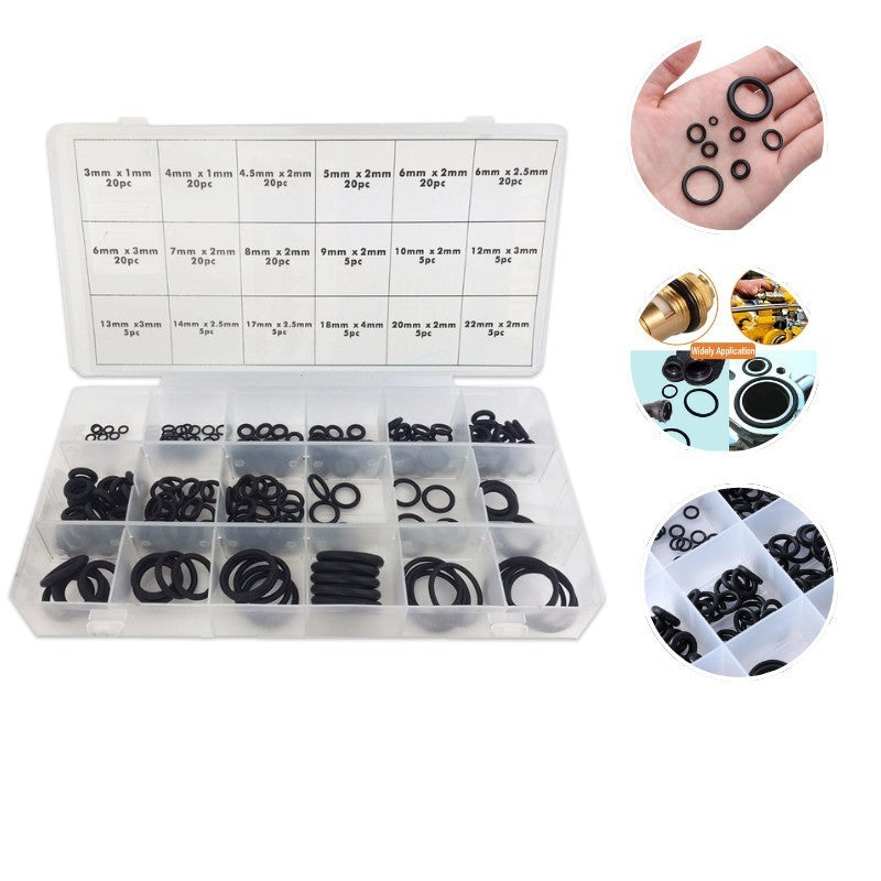 225Pc O RING SET Assorted O-Ring Washer Kit Pack Rubber ORing Seals Plumbing Tap