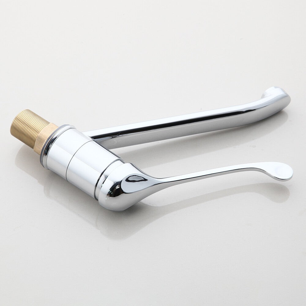 Hospital Medical Faucet Long Handle Single Hole Mixer Faucet Arm Touch Wash Taps