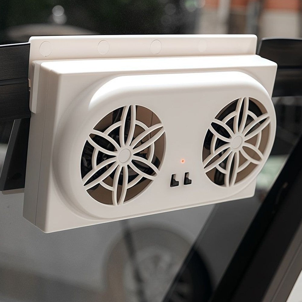 Solar Window Fan for Cars with USB Power for Continuous Air Circulation