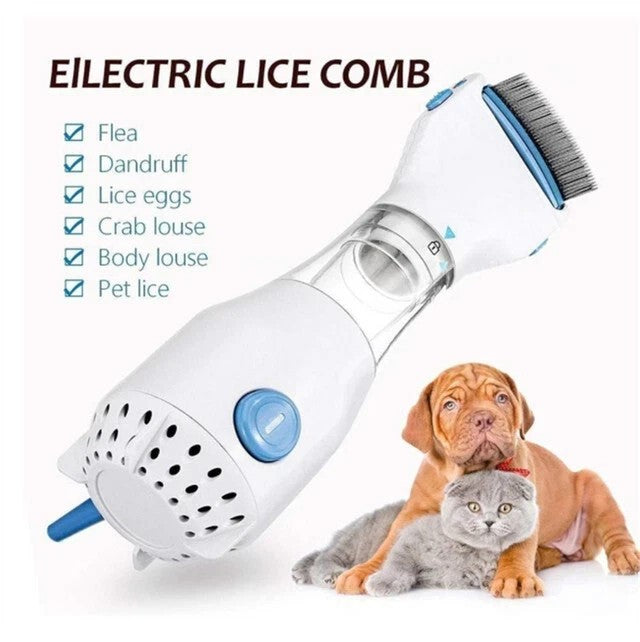 Electric Vacuum Head Lice Nit Comb Brush Pet Dog Flea Filter Remover Treatment