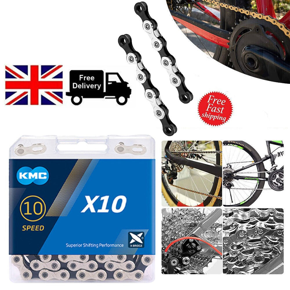 KMC 10 Speed Chain X10 Silver 116 Link Stretch-proof MTB Bicycle Road Univesal