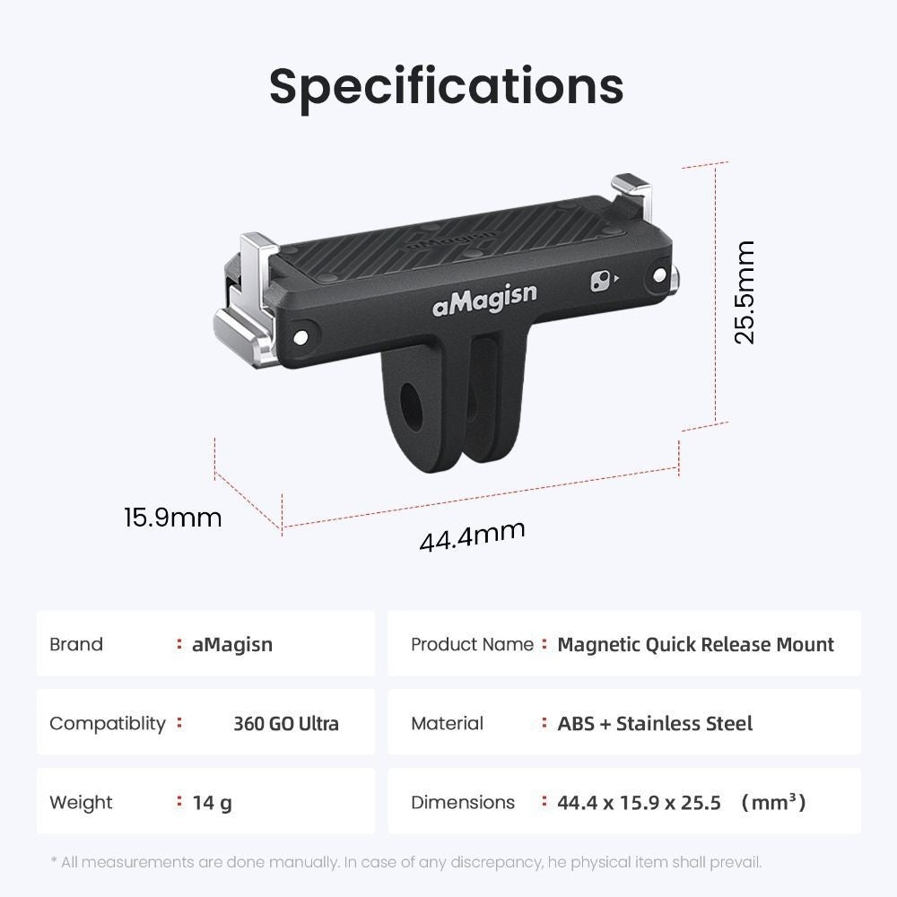 ABS Magnetic Mount Base Adapter for Insta360 Go Ultra Action Camera Accessories