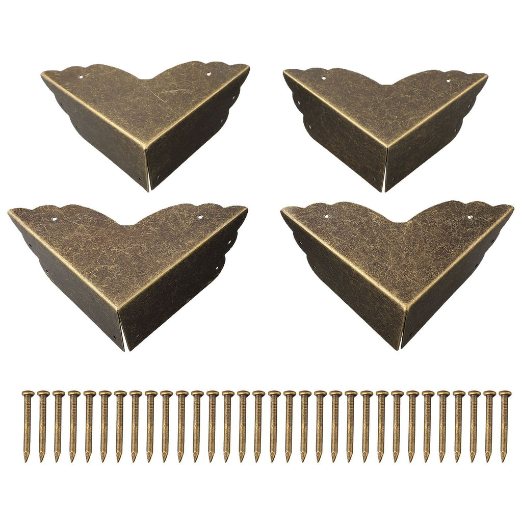 Distinctive Iron Corner Guards with Antique Cloud Pattern Set of 4 Bronze Color